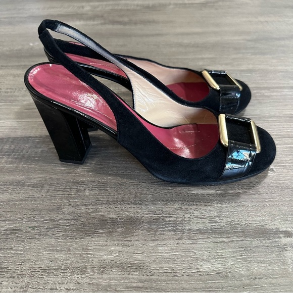kate spade Shoes - Kate Spade Elegant Black Patent Leather Slingback Heels